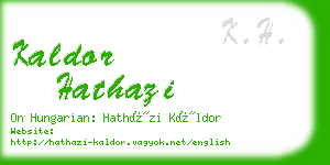 kaldor hathazi business card